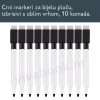 Markeri za bijelu ploču, izbrisivi, 10 komada, s okruglim vrhom, crni