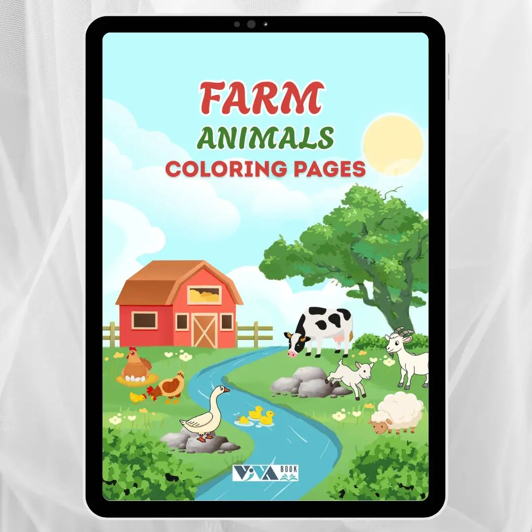 Farm Animals Coloring Book – Životinje na farmi: Bojanke, kreativnost i opuštanje, za djecu 3+, Digitalni PDF format za ispis (A4)