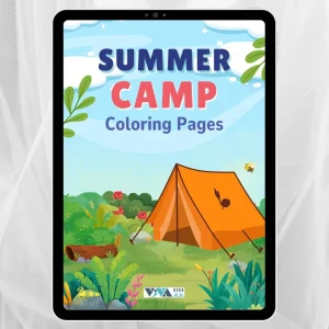 Summer Camp Coloring Book – Ljetni kamp: Bojanke, kreativnost i opuštanje, za djecu 3+, Digitalni PDF format za ispis (A4)