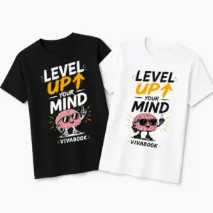 Majica s natpisom „Level Up Your Mind”, Dječja, Pamučna, s autorskim dizajnom Vivabook